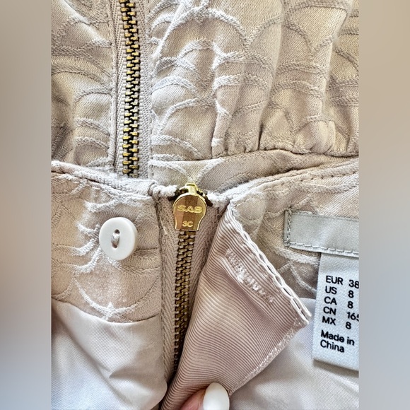 H&M Silver A-Line Dress Mermaid Tail Scallop Stitching Size 8 - Picture 14 of 14